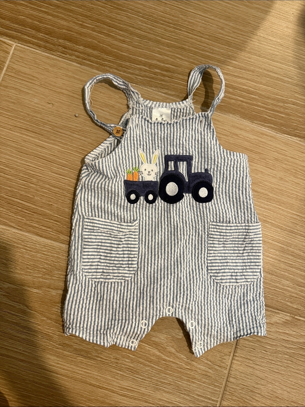 Baby seersucker overalls